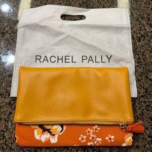 Rachel Pally Clutch Brand new w/ Dust Bag Orange Floral Pattern & Gold NWOT